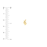 14K Gold Leaf Branch Stud Earrings