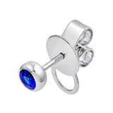 14K Gold 3MM Blue Sapphire Stud Earrings