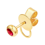 14K Gold 3MM Ruby Stud Earrings