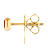14K Gold 3MM Ruby Stud Earrings