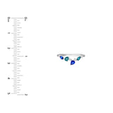 14K Gold Teal and Blue Sapphire Blossom Ring