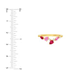 14K Gold Pink Sapphire and Ruby Blossom Ring