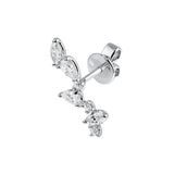 14K Gold Diamond Blossom Stud Earrings