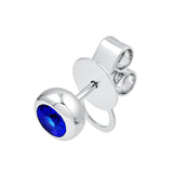 14K Gold 4MM Blue Sapphire Stud Earrings