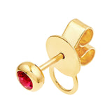 14K Gold 4MM Ruby Stud Earrings