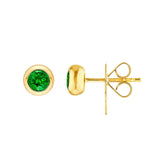 14K Gold 4MM Tsavorite Stud Earrings