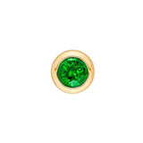 14K Gold 4MM Tsavorite Round Bezel Stud Earrings