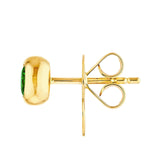 14K Gold 4MM Tsavorite Stud Earrings