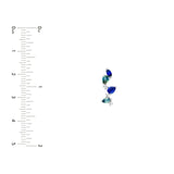 14K Gold Teal and Blue Sapphire Blossom Stud Earrings