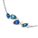 14K Gold Mini Teal and Blue Sapphire Blossom Necklace