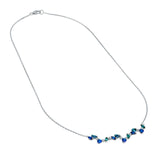 14K Gold Teal and Blue Sapphire Blossom Necklace