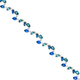 14K Gold Teal and Blue Sapphire Blossom Bracelet