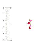 14K Gold Pink Sapphire and Ruby Blossom Stud Earrings