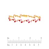 14K Gold Pink Sapphire and Ruby Blossom Bracelet