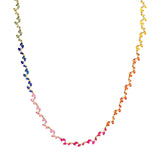 14K Gold Rainbow Sapphire Blossom Necklace