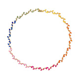 14K Gold Rainbow Sapphire Blossom Necklace
