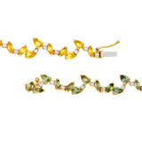 14K Gold Rainbow Sapphire Blossom Necklace