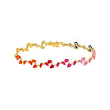 14K Gold Rainbow Sapphire Blossom Bracelet