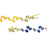 14K Gold Rainbow Sapphire Blossom Bracelet