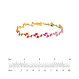 14K Gold Rainbow Sapphire Blossom Bracelet