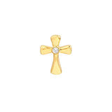 14K Gold Curvy Cross Diamond Stud Earrings