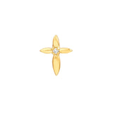 14K Gold Cross Petal Diamond Stud Earrings