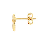 14K Gold Cross Petal Diamond Stud Earrings