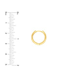 14K Gold 15MM Inset Diamond Round Hoop Earrings