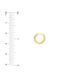 14K Gold 11MM Inset Diamond Round Hoop Earrings