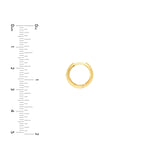 14K Gold 13MM x 4MM Inset Diamond Round Hoop Earrings