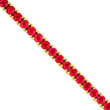 14K Gold 2MM Red Ruby Tennis Bracelet