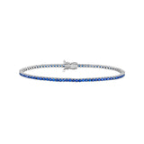 14K Gold Round Sapphire Tennis Bracelet
