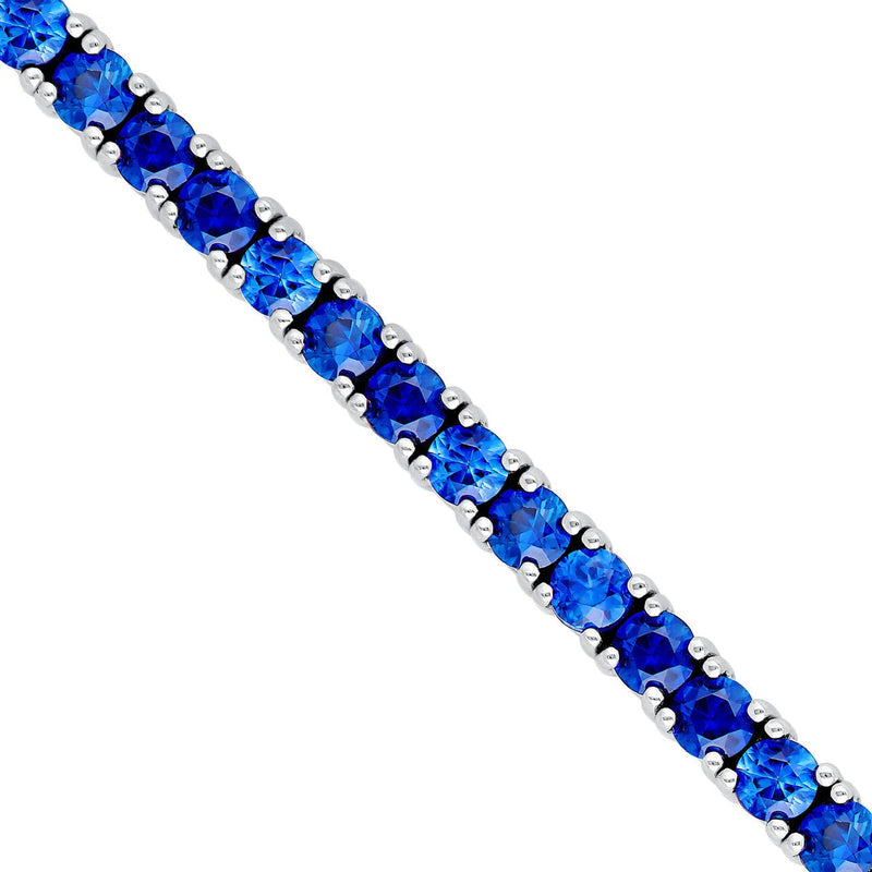 14K Gold Round Sapphire Tennis Bracelet