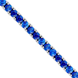 14K Gold Round Sapphire Tennis Bracelet