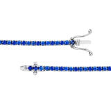 14K Gold Round Sapphire Tennis Bracelet