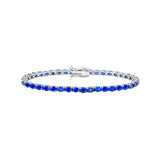 14K Gold Oval Sapphire Tennis Bracelet