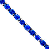 14K Gold Oval Sapphire Tennis Bracelet