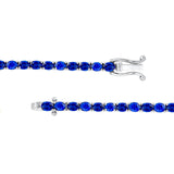 14K Gold Oval Sapphire Tennis Bracelet