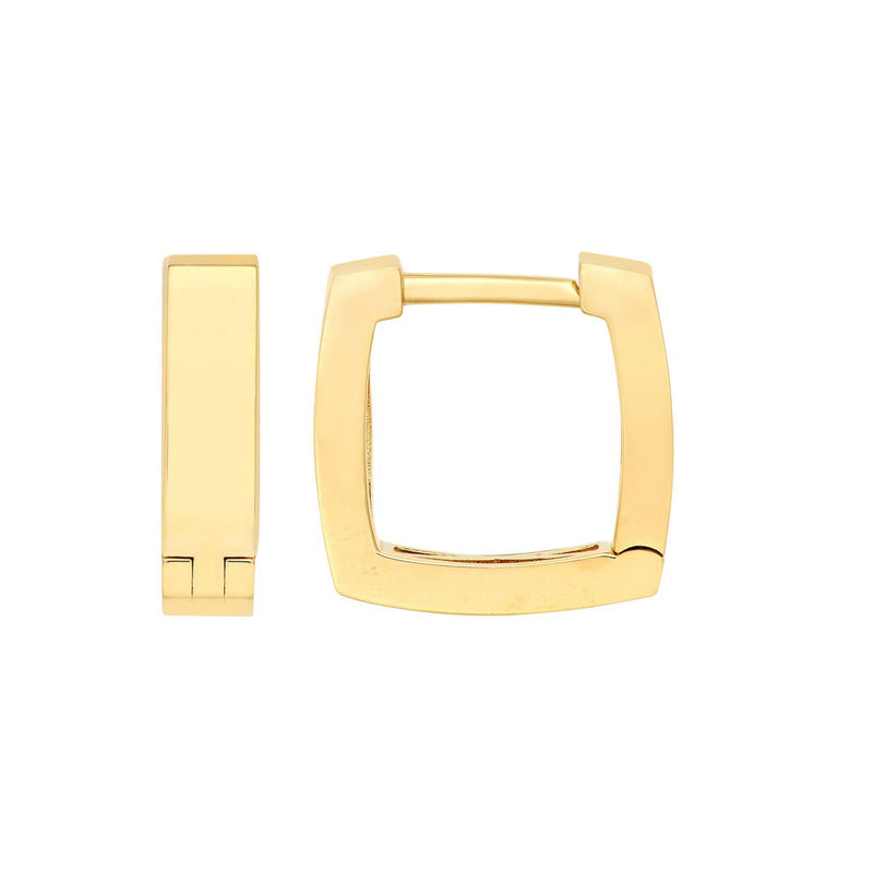 14K Gold Square Hoop Earrings