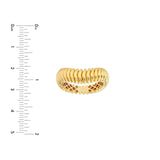 14K Gold Wavy Curve Ribbed Band