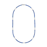14K Gold Alternating Sapphire and Diamond Tennis Necklace