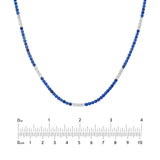 14K Gold Alternating Sapphire and Diamond Tennis Necklace