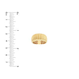 14K Gold Ribbed Wide Band