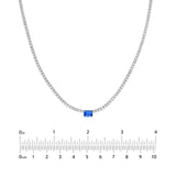 14K Gold Emerald Sapphire Pendant Diamond Tennis Necklace