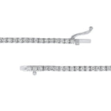 14K Gold Round Sapphire Pendant Diamond Tennis Necklace