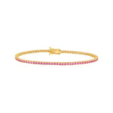 14K Gold Pink Sapphire Tennis Bracelet