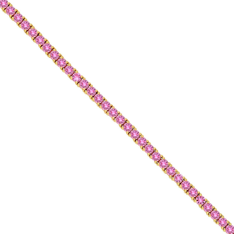 14K Gold Pink Sapphire Tennis Bracelet