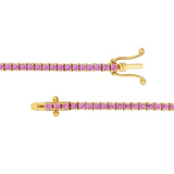 14K Gold Pink Sapphire Tennis Bracelet