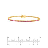 14K Gold Pink Sapphire Tennis Bracelet