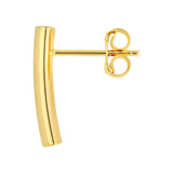 14K Gold Thin Curved Bar Stud Earrings